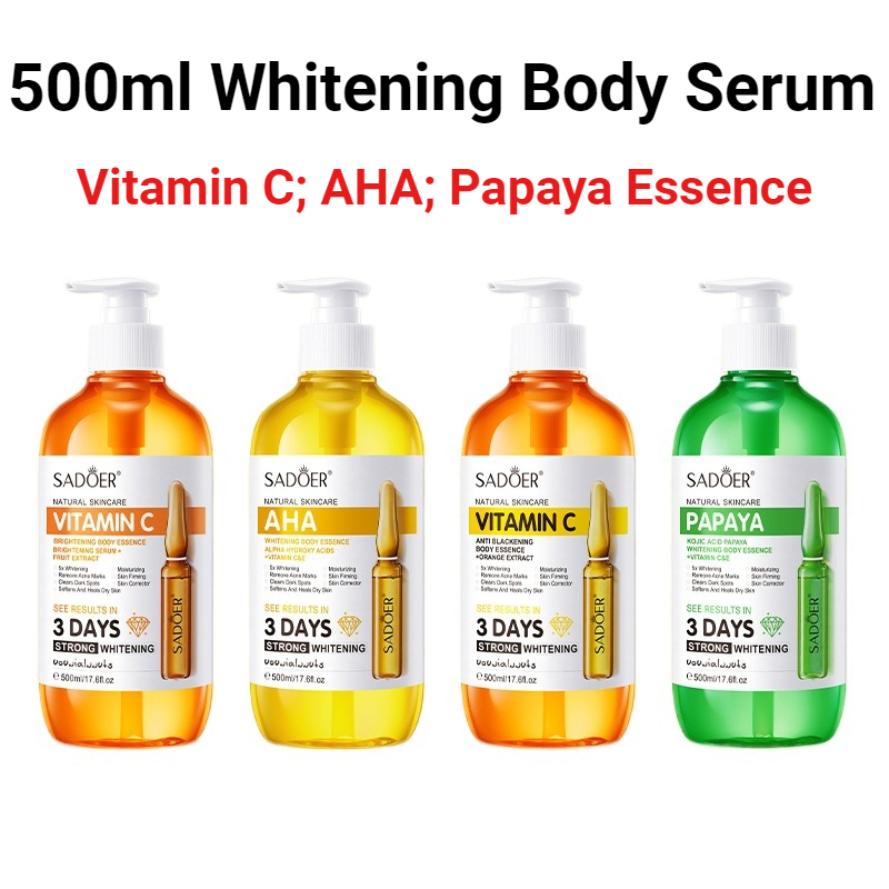 Hyaluronic Acid Facial Serum - SADOER AHA Essence Corporelle Éclaircissante 500ml