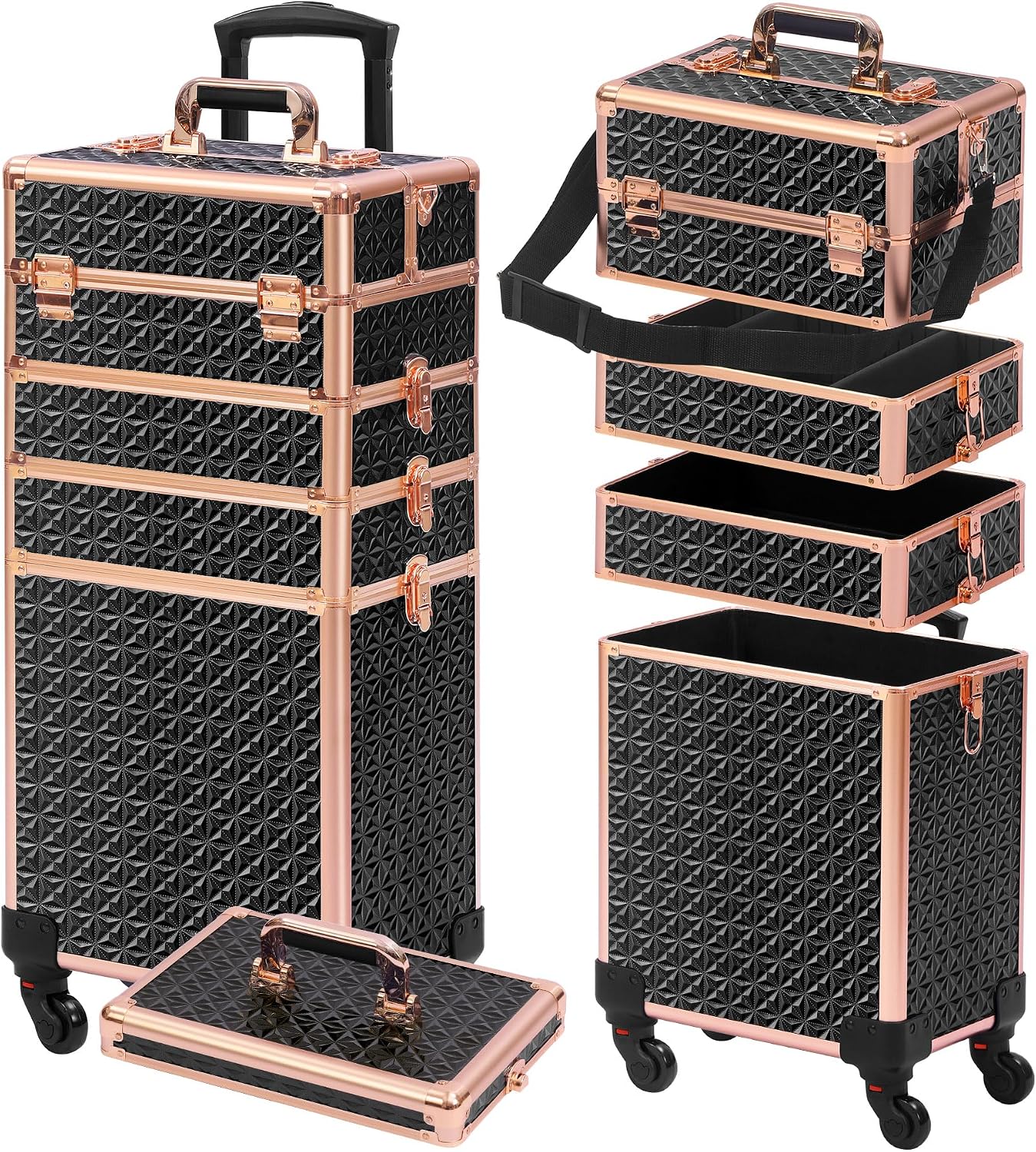 Makeup - Valise de maquillage à roulettes 5-en-1