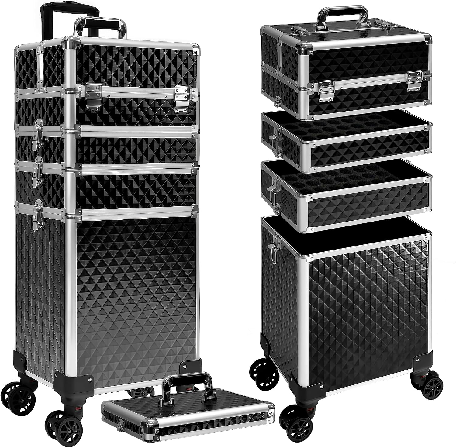Makeup - Valise de maquillage à roulettes, boîte